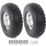 AR-PRO 10" Solid Tire and Wheel, Flat Free 4.10/3.50-4 Tire, 2-Pack