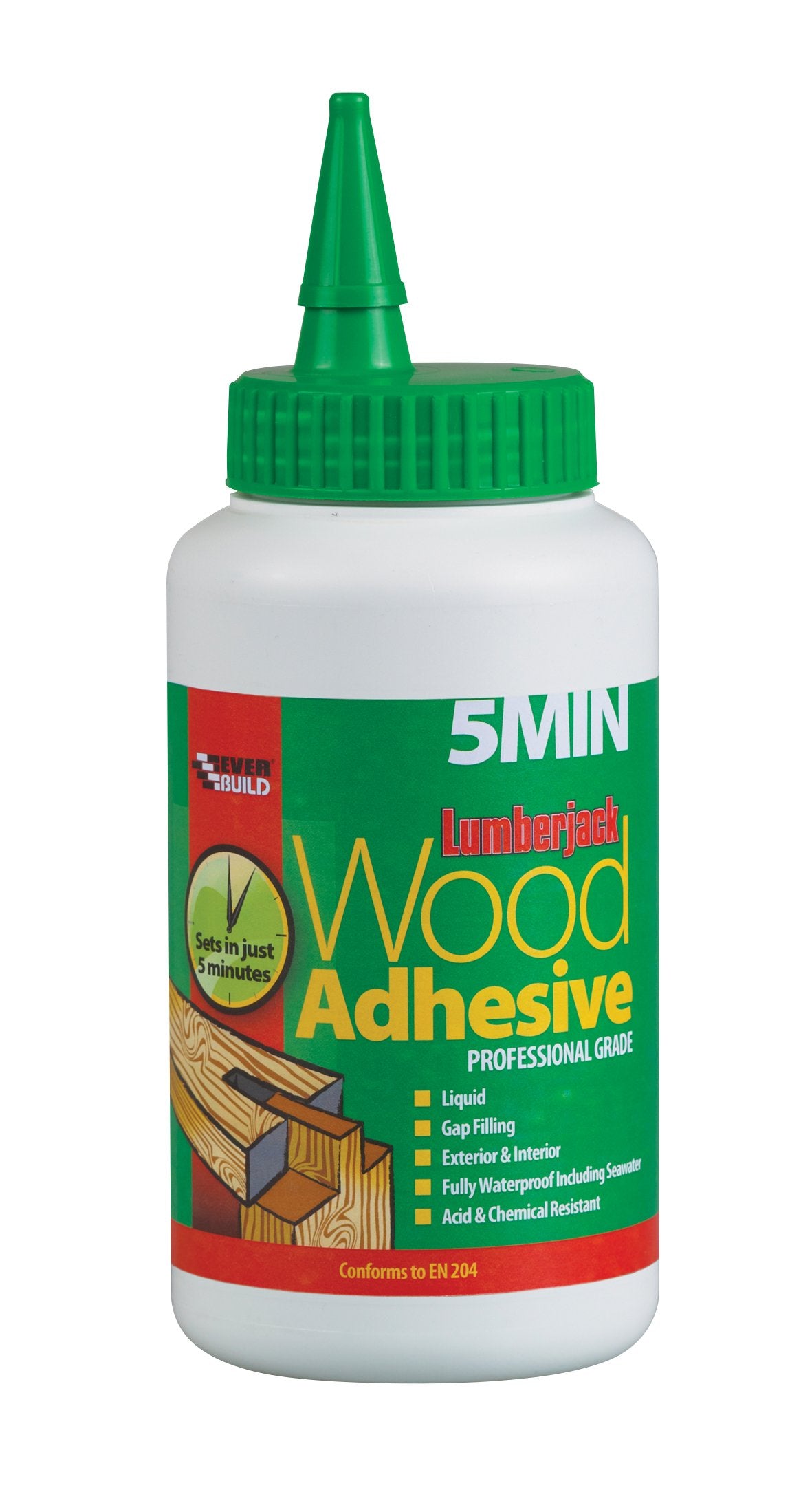 Everbuild Lumberjack 5 Minute Polyurethane Wood Adhesive Liquid, 750 g