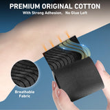 Kinesiology Tape for Ankle, KTQUICK 12 Count Ankle Tape Precut, Original Cotton Waterproof & Breathable, Enhance Elastic Kinesiology Athletic Tape for Ankle Support and Muscle to More Sports (Black)