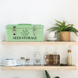 Himake 60 Slots Seed Storage Box with 4 Dividers, Metal Seed Storage Organizer Saving Box, Seeds Packet Container, Professional All-in-One Kit with 60 Seeds Envelopes and Label Stickers
