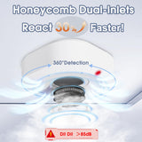 Smoke Detector, Battery Operated Smoke Alarm with Photoelectric Technology, Fire Alarms Smoke Detectors with LED Indicator and Test Button(6 Pack)