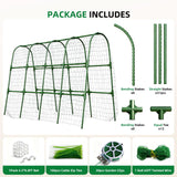 Laodier Cucumber Trellis for Raised Bed, U-Shape Garden Arch Metal Support for Climbing Plants, Metal Arch Plant Support Vegetables Trellis, Plant Support for Vine(Green, 63 * 30 * 47inch(L*W*H))
