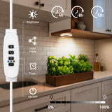 SNVHLQ 3CCT Grow Lights for Indoor Plants, 192 Full Spectrum LED Plant Light for Indoor Growing with Enhanced Red & Blue, 4/8/12H, 10 Brightness, 2 in 1 Small Ceiling Grow Light Wood Grain, 4-Head