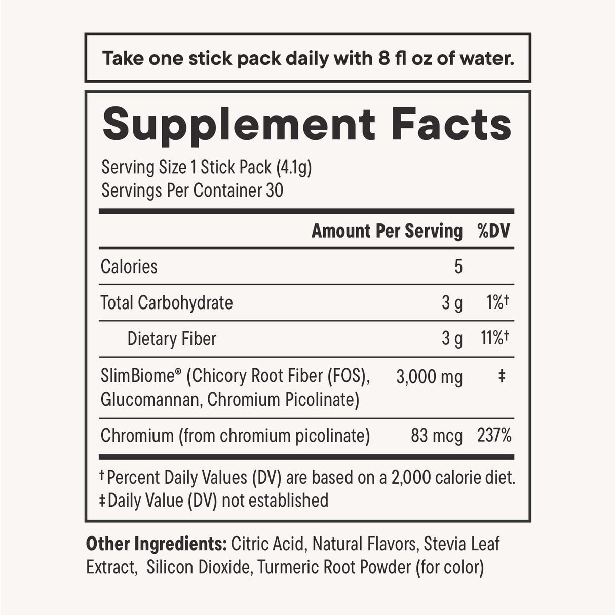 Daily Nouri FeelFull Prebiotic Fiber Drink Mix with Glucomannan & Chromium | for Natural Feeling of Fullness, Appetite & Cravings Support, Gut Microbiome & Metabolic Health | 30 Stick Packs