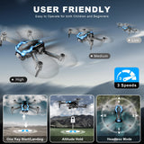2K HD FPV Drone with Camera for Adults - Altitude Hold, One-Key Takeoff/Landing, 3 Speed Modes, Headless Mode, 2 Batteries, Foldable & Portable, Best Gifts for Beginners, Teen Boys & Girls