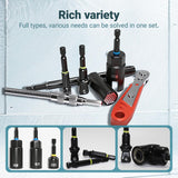 86-Piece Magnetic Impact Nut Driver Set, SAE/Metric Nut Driver Set, Right Angle Drill Driver, Socket Adapters, Bit Holder, Wing Nut Driver, Ratchet Bit Driver, Quick Release Extension, Power Bits