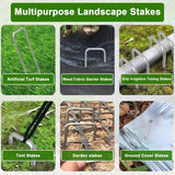 AAGUT Landscape Staples 8 Inch Galvanized Anti-Rust Garden Stakes 11 Gauge
