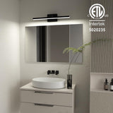 VOLISUN Modern Bathroom Vanity Light 24 inch, Rotatable, 14W Dimmable 5CCT Led Bathroom Light Fixture Over Mirror, Black Bar Vanity Light for Bathroom Mirror Restroom-ETL Certificated