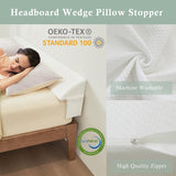 Voctriam Bed Wedge Gap Filler King (76"x 8"x 6") Wedge Pillow for Headboard Gap 0-8" Mattress Gap Filler Pillow to Fill The Gap Between Mattress and Wall with 2 Side Large Pockets