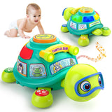 Baby Toys 6-12 Months, Musical Turtle Baby Crawling Toys 7 8 9 10 Months, Light up Infants Tummy Toy, Bilingual Educational Turtle, Gifts Present for Christmas Baby 4 5 6 12 Month