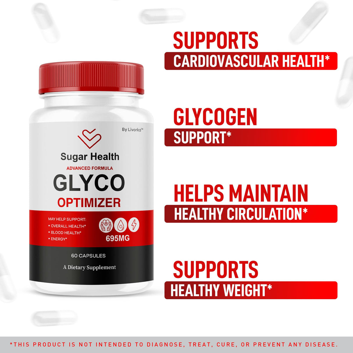 (2 Pack) SugarHealth Glyco Optimizer - Official SugarHealthy Premium Supplement Pills, All Natural SugarHealth Advanced Formula Glyco Support Wellness & Overal Health Review, 120 Capsules For 2 Months