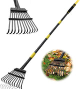 Coopvivi Garden Leaf Rake, 6FT Rakes for Lawns, 11 Metal Tines