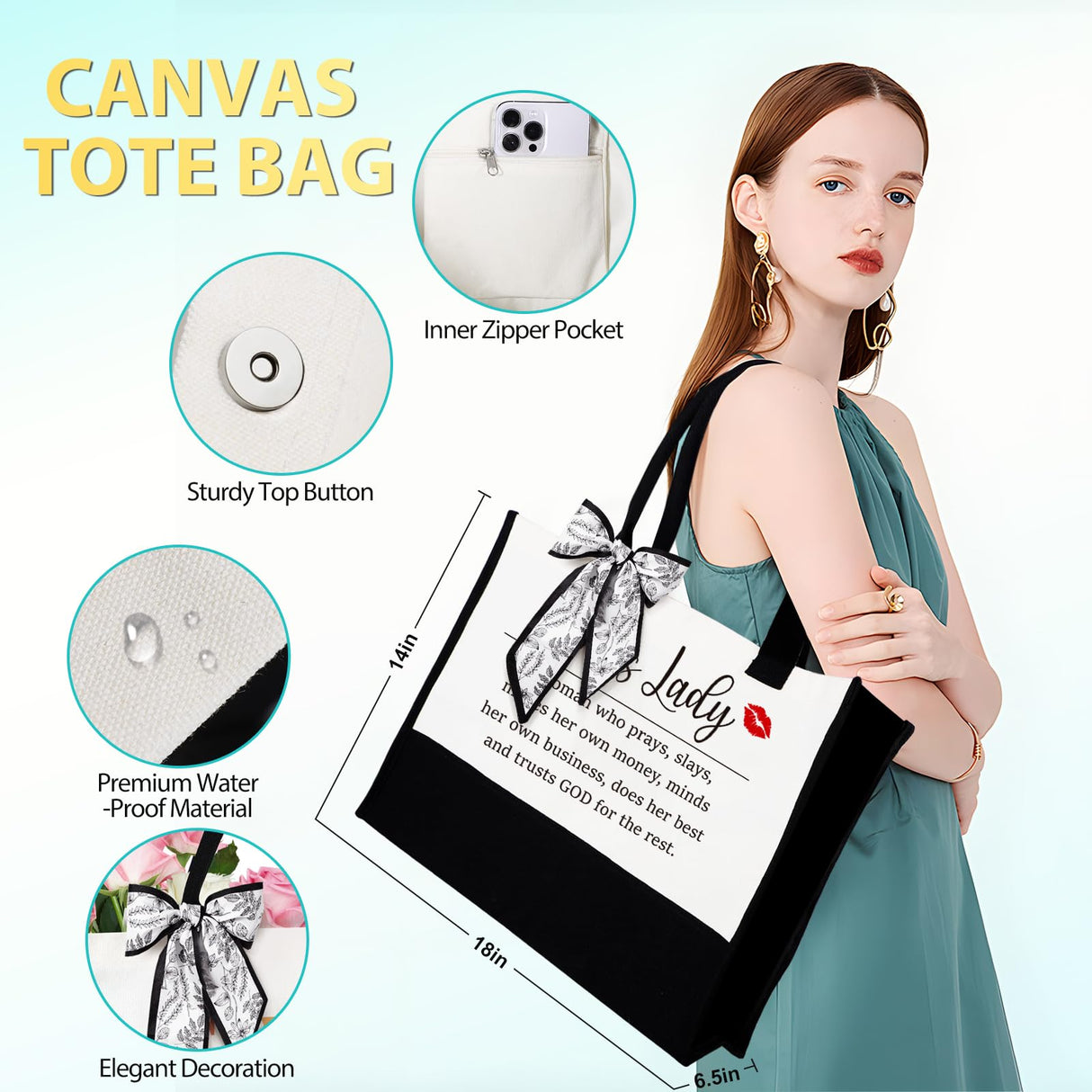 Boss Lady Gifts for Women, Best Boss Gifts for Women with Canvas Tote Bag, Funny Boss Christmas Gifts for Women, Cool Gifts for Bosses Female, Office Appreciation Gifts for Birthday Boss Day