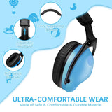 ZOHAN Kids Ear Protection 2 Pack, 25dB NRR Noise Cancelling Headphones for Kids, with Pillowy Pads, for Monster Truck, School, Autism, Sensory, Fireworks, Concerts, Events (Blue+Green)