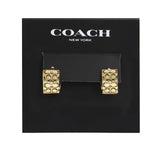 COACH Quilted C Huggie Earrings Golden One Size