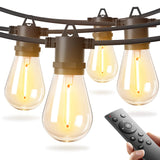 addlon 25FT LED Outdoor String Lights with Edison Shatterproof Bulbs, Heavy-Duty and Weatherproof Strand, Commercial Grade Patio Lights, Decorative for Garden or Patio, Black
