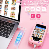 Lapare Kids Smart Phone for Girls, Christmas Birthday Gifts for Girls Age 3-10,Kids Toys Cell Phone, Toddler Learning Play Toy Phone with Dual Camera, Game, Music Player and More (32G)