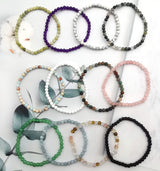 FIRAZIO 20Pcs 4mm Gemstone Beaded Bracelets for Women Mens