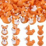 Geelin 50 Pcs Mini Corgi Duck Figurine Bulk Resin Tiny Duck Figurines Small Dog Statue for Fairy Garden, Miniature Terrariums, Animal Gift Bag Fillers, Dog Lovers Gifts