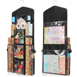EXLIFBAG Wrapping Paper Storage, Double-Sided Hanging Storage, Black