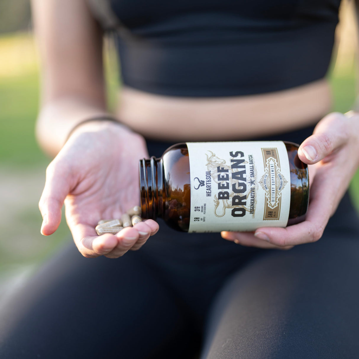 HEART & SOIL – 3000mg Grass-Fed Beef Organ Supplement for Women & Men with Liver, Heart, Kidney, Pancreas & Spleen for Full-Body Nutrition & Energy – Non-GMO, Allergen-Free – 180 Capsules