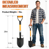 28-Inch Mini Garden Shovel, Kids Small Shovel, Fiberglass Handle with D-Grip & Alloy Steel Head for Car Emergency Kit, Beach, Planting & Light Duty Digging (Orange)