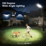 4-Pack Solar Street Lights Outdoor, 13000LM 6500K Waterproof LED Solar Flood Lights with Motion Sensor, Dusk to Dawn Solar-Powered Light for Outside, Security Lights for Parking Lot Yard Driveway