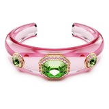 Swarovski Dulcis cuff, Mixed cuts, Multicolored, Gold-tone finish