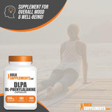 BulkSupplements.com DL-Phenylalanine Capsules - DLPA Capsules, DL-Phenylalanine 500mg - DLPA Supplements, Amino Acid Supplement - Gluten Free, 1 Capsule per Serving, 180 Capsules