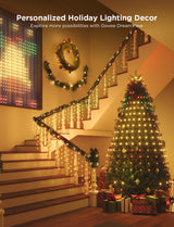 Govee Christmas Tree Lights, Smart RGBIC 480 LEDs Christmas Lights, 6.6ft × 24 String Lights for Holiday Decorations, Music Sync, Voice and APP Control, 60+ Scene Modes, Green Wire, Adapter
