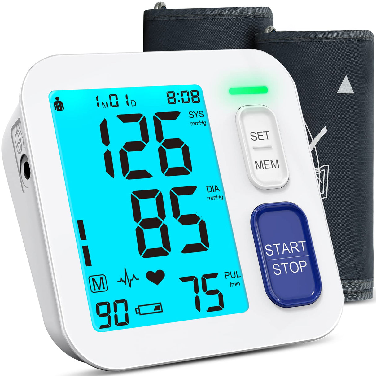 Blood Pressure Monitors for Home Use, 9-17'' & 13-21'' Extra Large Blood Pressure Cuff Upper Arm, Oversized Operation Button &Large Backlit LCD, Automatic BP Machine with USB Cable and 4 AAA Batteries