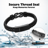 abooxiu Stainless Steel Cremation Bracelet for Ashes, Black, Memorial Jewelry Keepsake Bangle for Men & Women