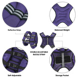 APEXUP Weighted Vest with 5lbs/10lbs/15lbs/20lbs/25lbs/30lbs Weights and Reflective Stripe, Weight Vest Men Women for Workout, Strength Training, Running (Purple, 15lbs)