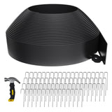 66FT Landscape Edging 4 in Tall with 70 Spikes, Garden Edging Border and 1 Hammer, Plastic Landscape Edging Border Lawn Edging for Landscaping, Flower Beds, Yard