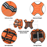 APEXUP Weighted Vest with 5lbs/10lbs/15lbs/20lbs/25lbs/30lbs Weights and Reflective Stripe, Weight Vest Men Women for Workout, Strength Training, Running (Orange, 30lbs)