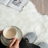 MIULEE Luxury Soft Fluffy Area Rug 3x5 Feet, Faux Fur Sheepskin Rug Decorative Plush Shaggy Carpet for Christmas Decor Bedside Sofa Floor Nursery, White