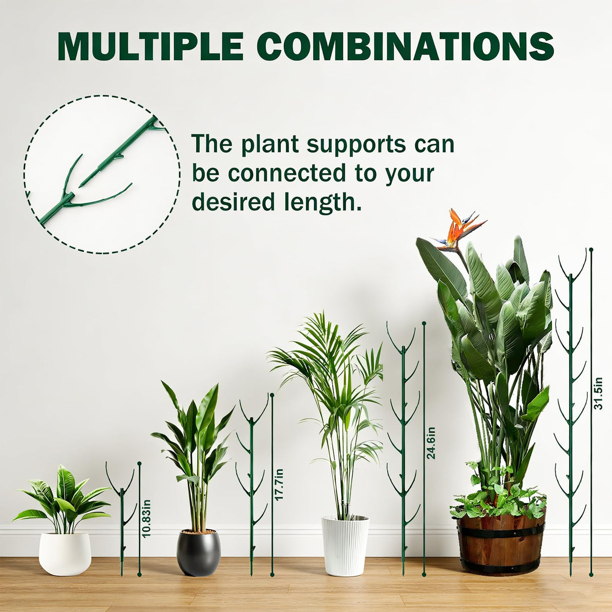 16Pack Stackable Plant Support Stakes, Monstera Plant Support
