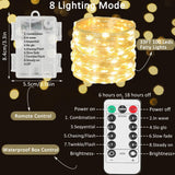 Beieverluck 10 Pack 33FT 100 LED Fairy Lights Battery Operated Fairy Lights with Remote and Timer Waterproof String Lights Outdoor Indoor for Bedroom Wedding Christmas Decorations, Warm White