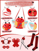 Ladybug Costume Lady Bug Costumes for Girls Halloween Costumes for Kids Toddler Costume Ladybug Dress Ladybird Dress Up for Birthday Christmas 7-8 Years