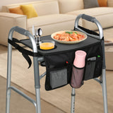 HOOMTREE Walker Tray for Folding Walker, Trays for Walkers for Seniors Detachable with Cup Holder,Walker Trays for Rolling Folding Walker,Walker Accessories for Elderly