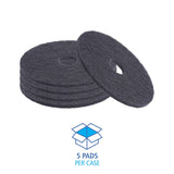 Boardwalk Stripping Floor Pads, 17" Diameter, Black, 5/Carton
