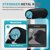 BeneCane Quad Cane Adjustable Walking Cane with Offset Soft Cushioned Handle for Men & Women Lightweight Comfortable with 4-Pronged feet for Extra Stability(Blue)