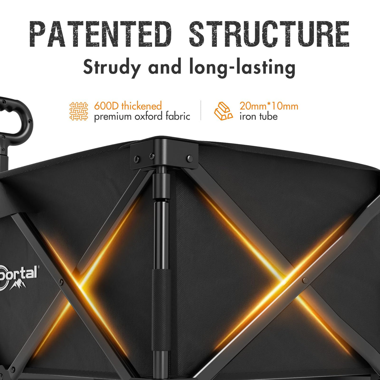 Portal Folding Wagon Brakes, All-Terrain Heavy Duty, Camping Garden Cart