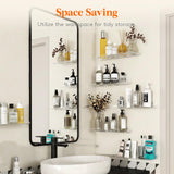 Lifewit Floating Shelves for Wall, Acrylic Display Shelf Wall Mounted for Figure, Car, Art, Book, 14" Perfume Organizer for Bathroom, Bedroom, Living Room, Nursery, Home Decor, Clear, 6 Pack