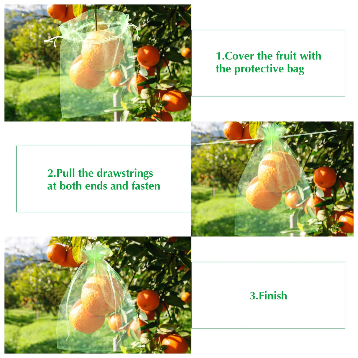 Fruit Protection Bags, Kikhope 20 Pcs 20x14 inch Fruit Netting Bags, Garden Fruit Cover Mesh Bag with Drawstring, Netting Barrier Bags for Plant Fruit Flower and Vegetables
