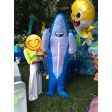 Inflatable Shark Costume Air Blow up Jaws Jumpsuit Fancy Dress Funny Carcharias Suit for Cosplay Party Halloween Christmas Carnival, Adult Size(blue)