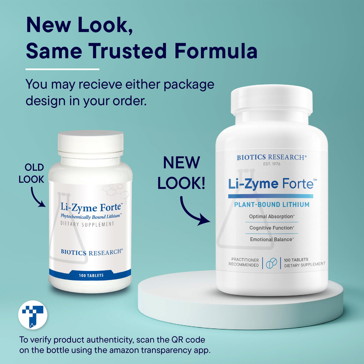 Biotics Research Li Zyme Forte Plant-sourced, phytochemically Bound Lithium, Supports Brain Function, Memory and Mood Support,100 Tablets