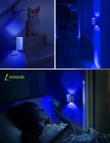 L LOHAS LED Night Light, Blue Night Lights Plug into Wall, Light Sensor, Dimmable Night Light, Calm Blue Nightlights for Home Decor, Party, Holiday, Bedroom, Hallway, Bluey Bathroom Decor, 2 Pack