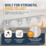 Linda’s Essentials Stainless Steel Stove Gap Covers (2 Pack) Adjustable Length 13.8" to 27.5" Stainless Steel, Steel Adjustable Gap Covers, Counter, Oven & Stove Gap Filler