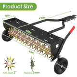 Seeutek 40Inch Tow Behind Spike Aerator - Heavy Duty Rolling Lawn Aerators